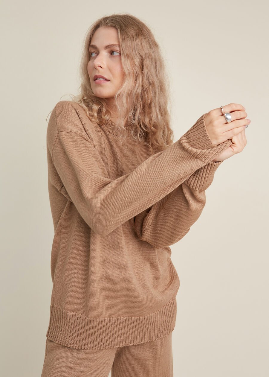 Oversized merino wool knitted sweater