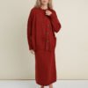 Merino Wool Three-Piece Set in Rust