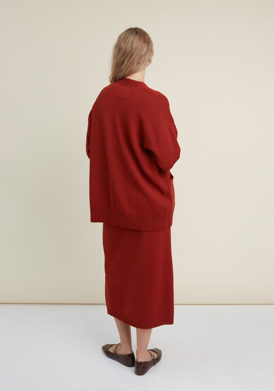 08.26622080 Merino Wool Three-Piece Set in Rust