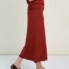 Midi merino wool knitted skirt