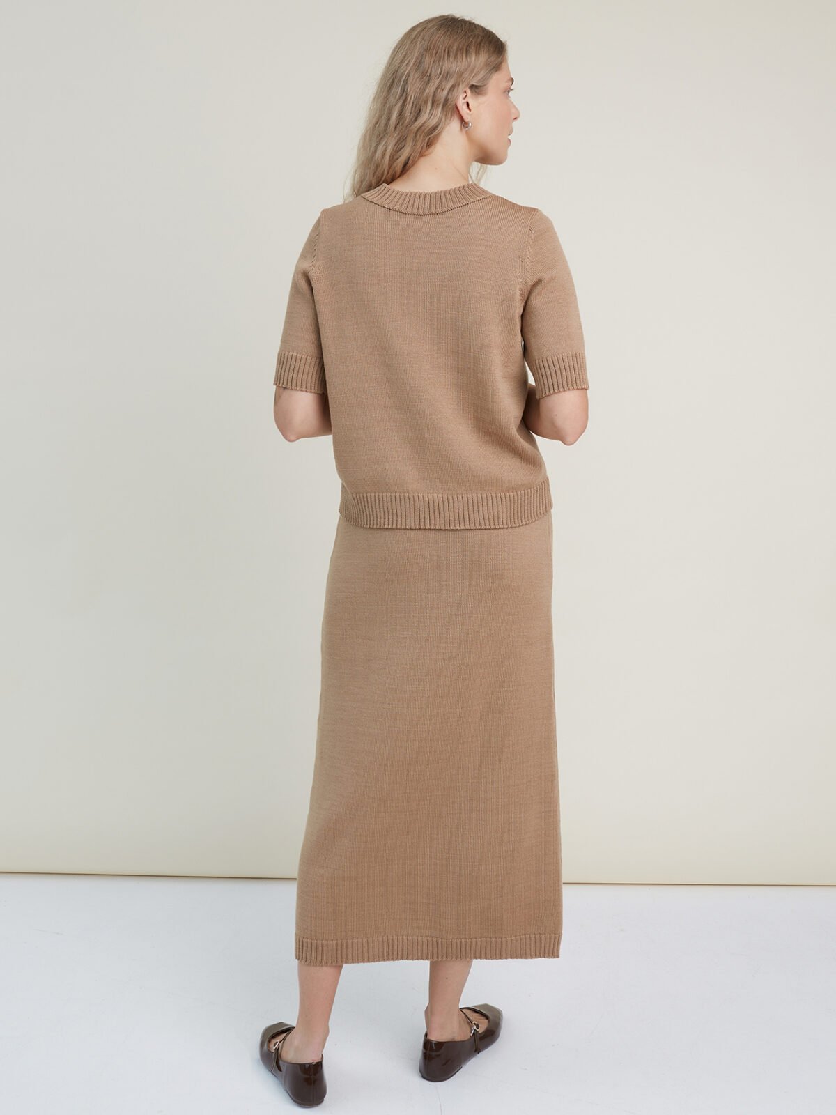 Elegant knitted merino wool co-ord