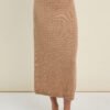 Sustainable wool knitted midi skirt