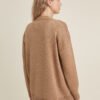 Button-Up Merino Wool Cardigan in Camel