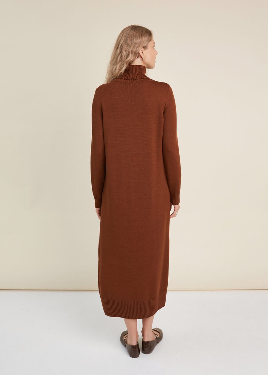 Relaxed fit knitted merino wool dress