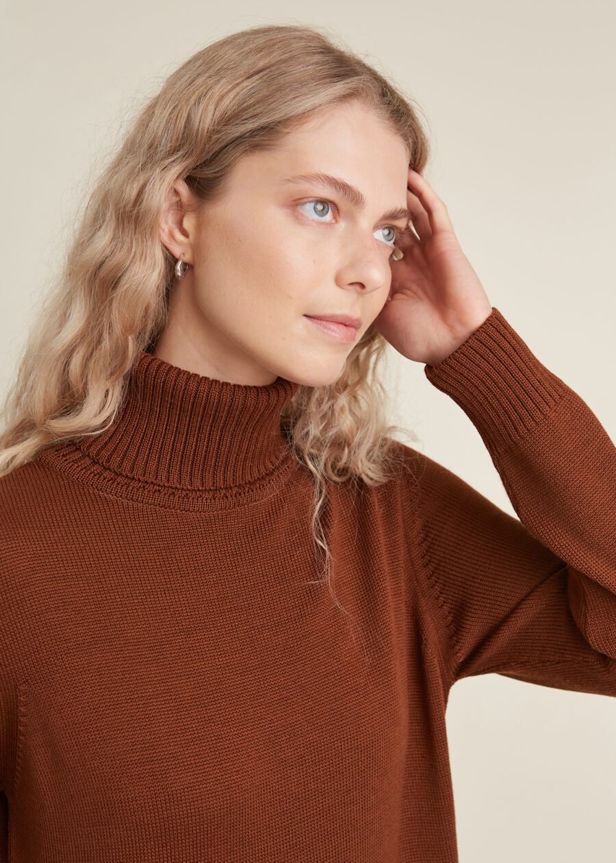Sustainable merino wool sweater dress