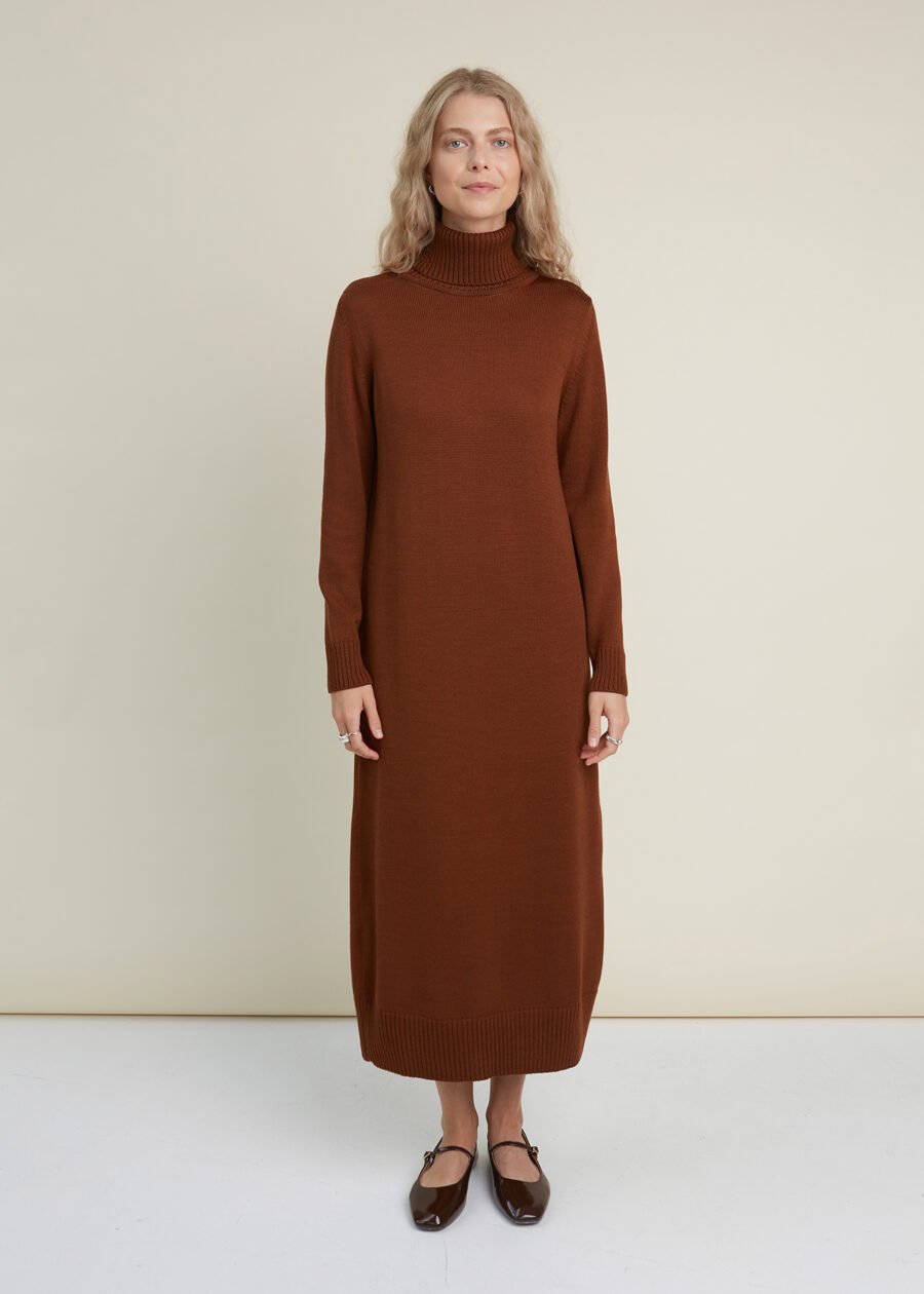 Knitted merino wool sweater dress