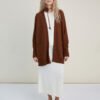 Oversized knitted merino wool cardigan with pockets