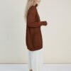 Longline merino wool cardigan knitted in soft wool