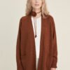 Sustainable oversized merino wool cardigan with ribbed trims
