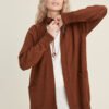 Classic knitted merino wool cardigan with front pockets