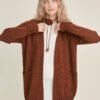 Knitted merino wool long cardigan with pockets