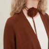 Minimalist knitted merino wool cardigan, open front style