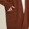 Long knitted merino wool cardigan with pockets