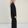 08.26622961 Longline black knitted merino wool cardigan
