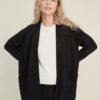 08.26623009 Classic black knitted merino wool cardigan