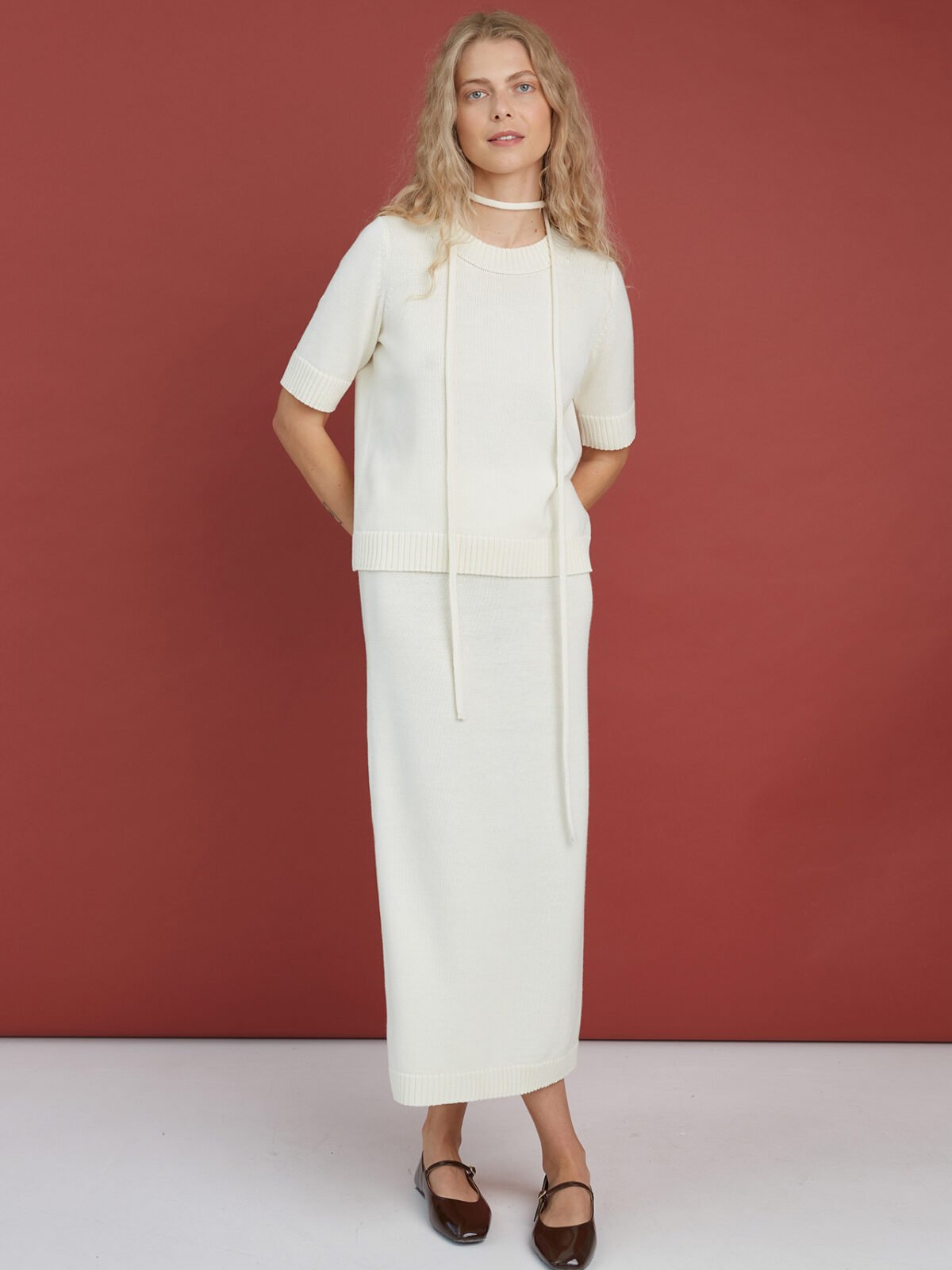 Chic merino wool festive knitwear set