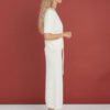 Natural white knitted merino wool outfit