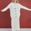 08.26623256 Button-Up Merino Wool Cardigan in Natural White