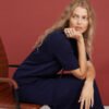 Knitted merino wool short sleeve sweater