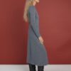 08.26623632 Soft knitted gray merino wool midi dress