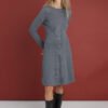 Flared knitted merino wool dress