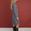 Elegant wool knit A-line winter dress