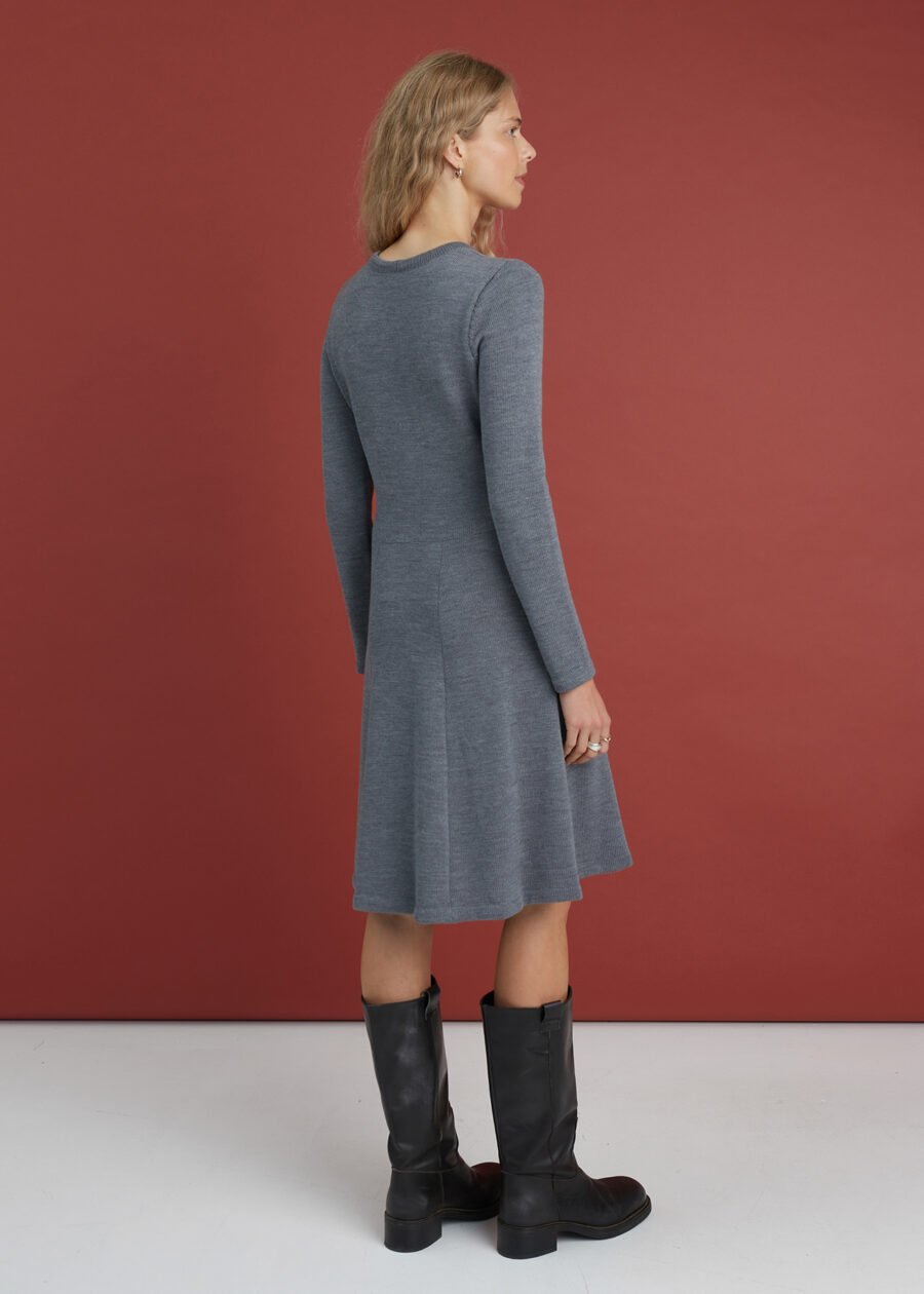 Minimalist knitted winter wool dress