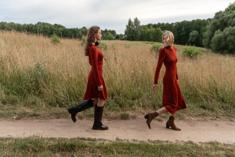 A-line merino wool winter dress