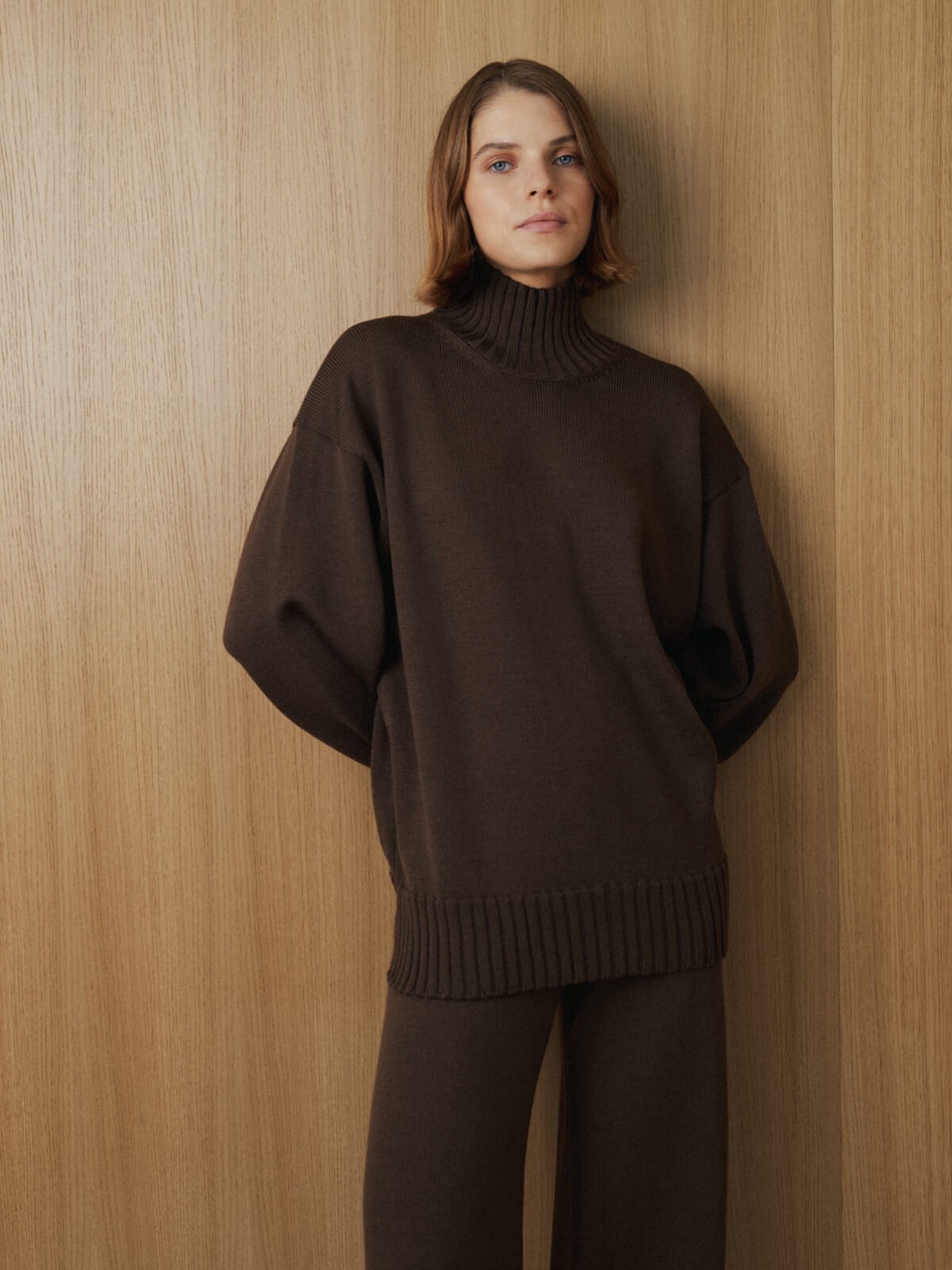 Merino Wool High Neck Sweater
