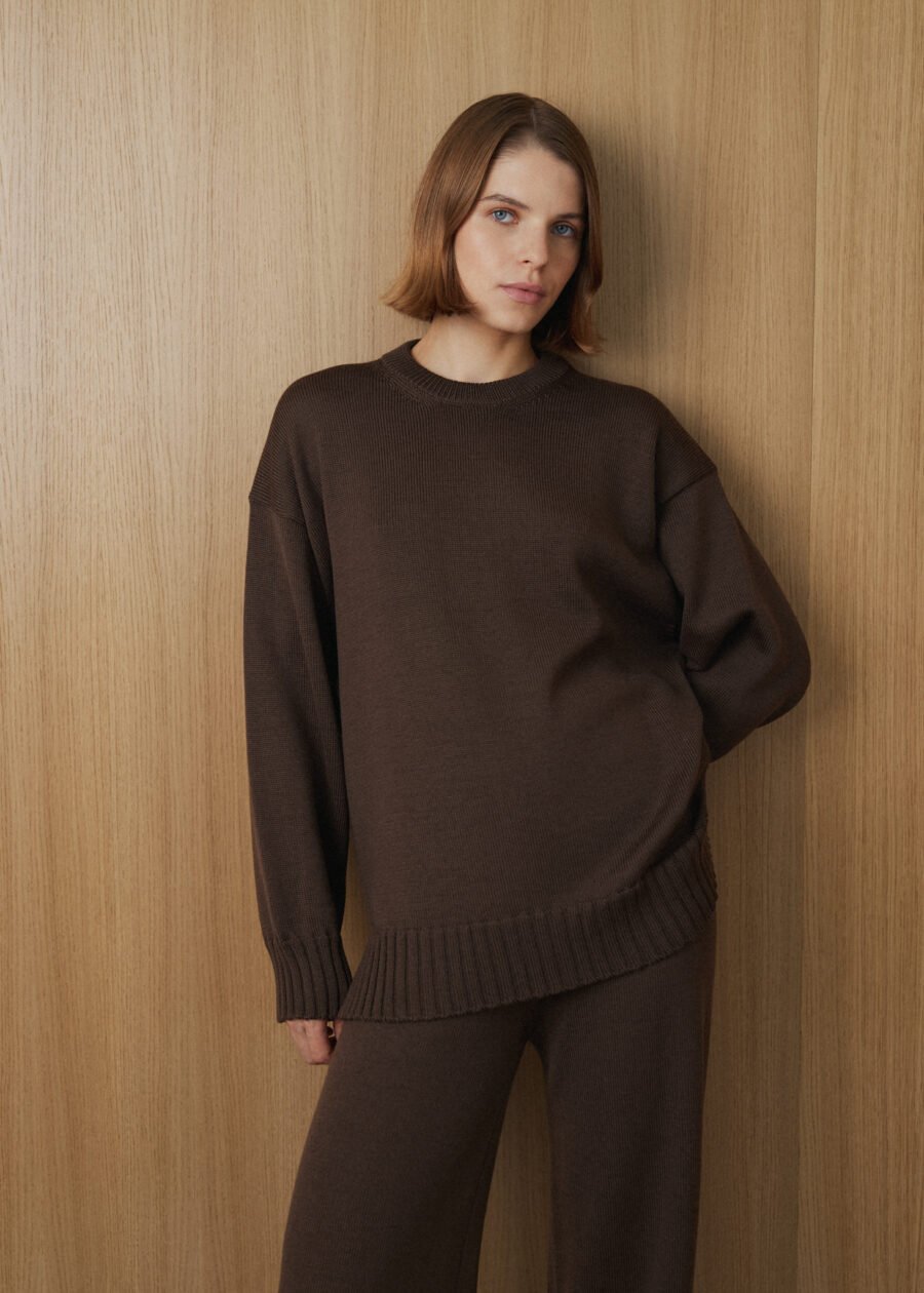MONALA_14245 Merino Wool Crew Neck Sweater