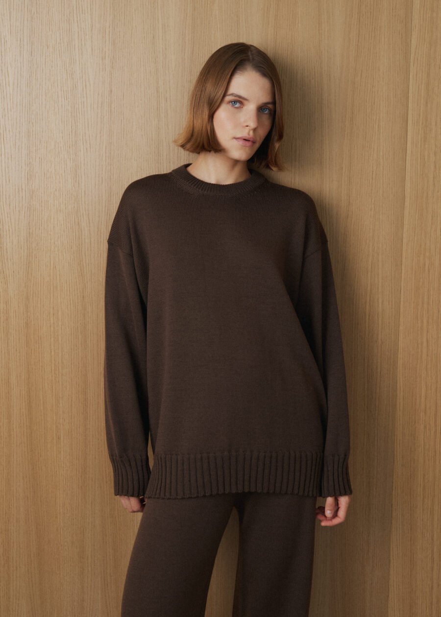 MONALA_14258 Merino Wool Crew Neck Sweater