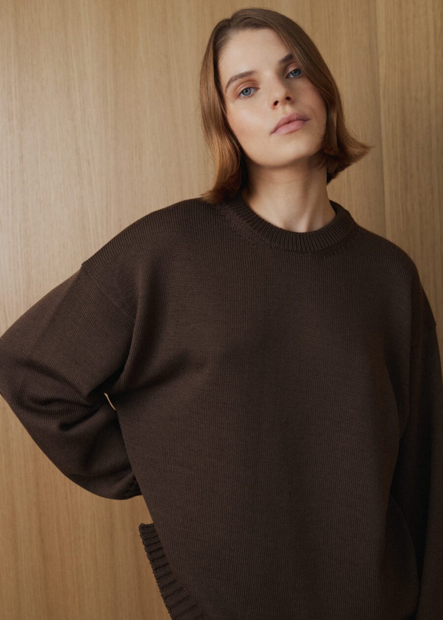 MONALA_14291 Merino Wool Crew Neck Sweater