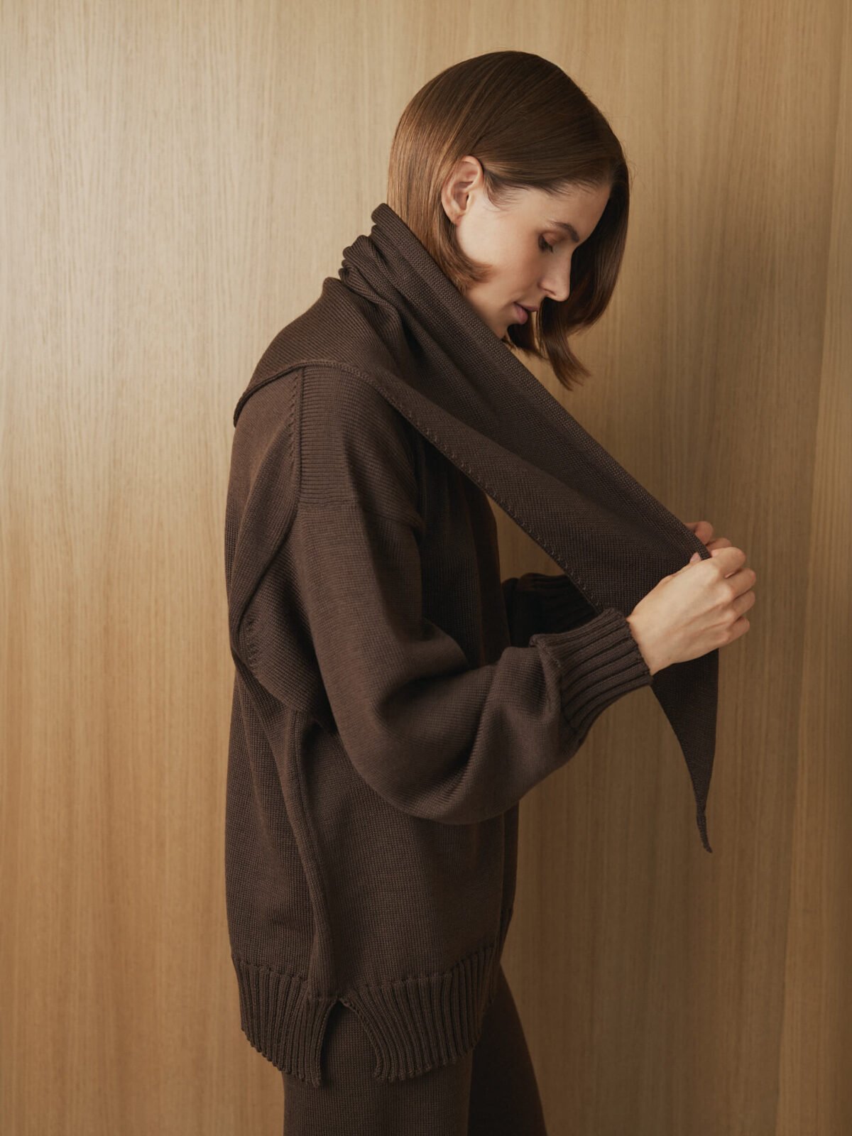MONALA_14456 Merino Wool Knitted Scarf
