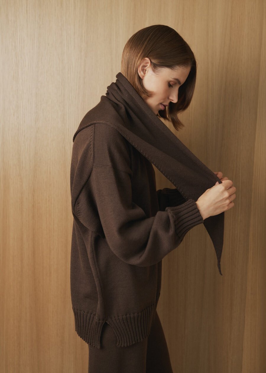 MONALA_14456 Merino Wool Knitted Scarf