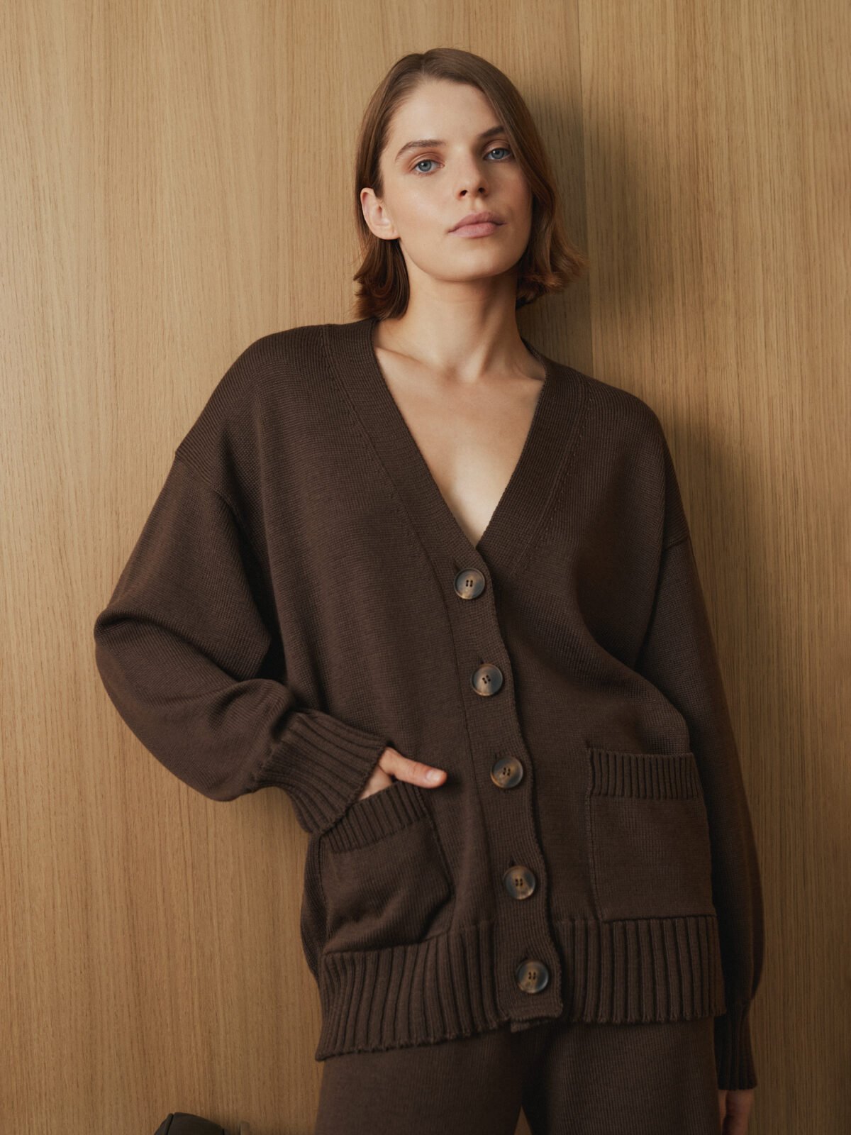 Merino Wool Button-Up Cardigan