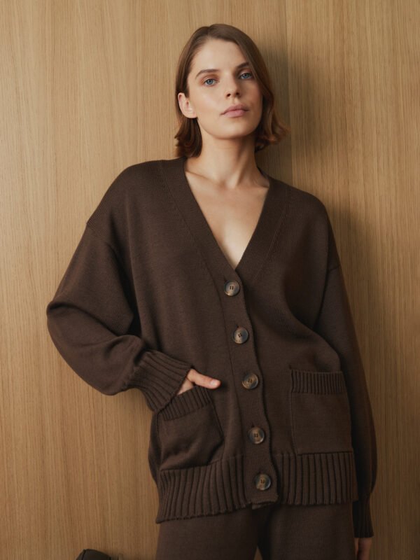 Merino Wool Button-Up Cardigan