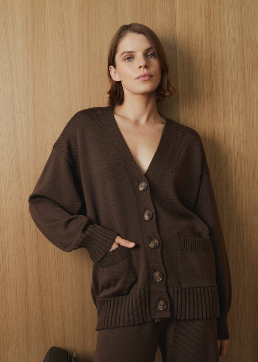 Merino Wool Button-Up Cardigan