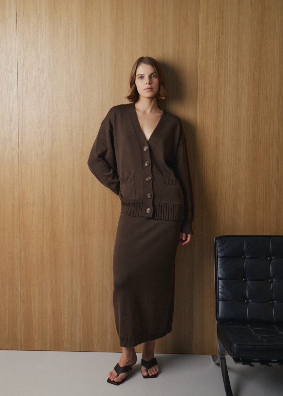 Merino Wool Button-Up Cardigan