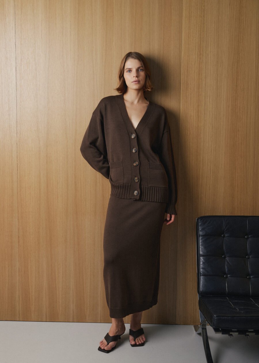 Merino Wool Button-Up Cardigan