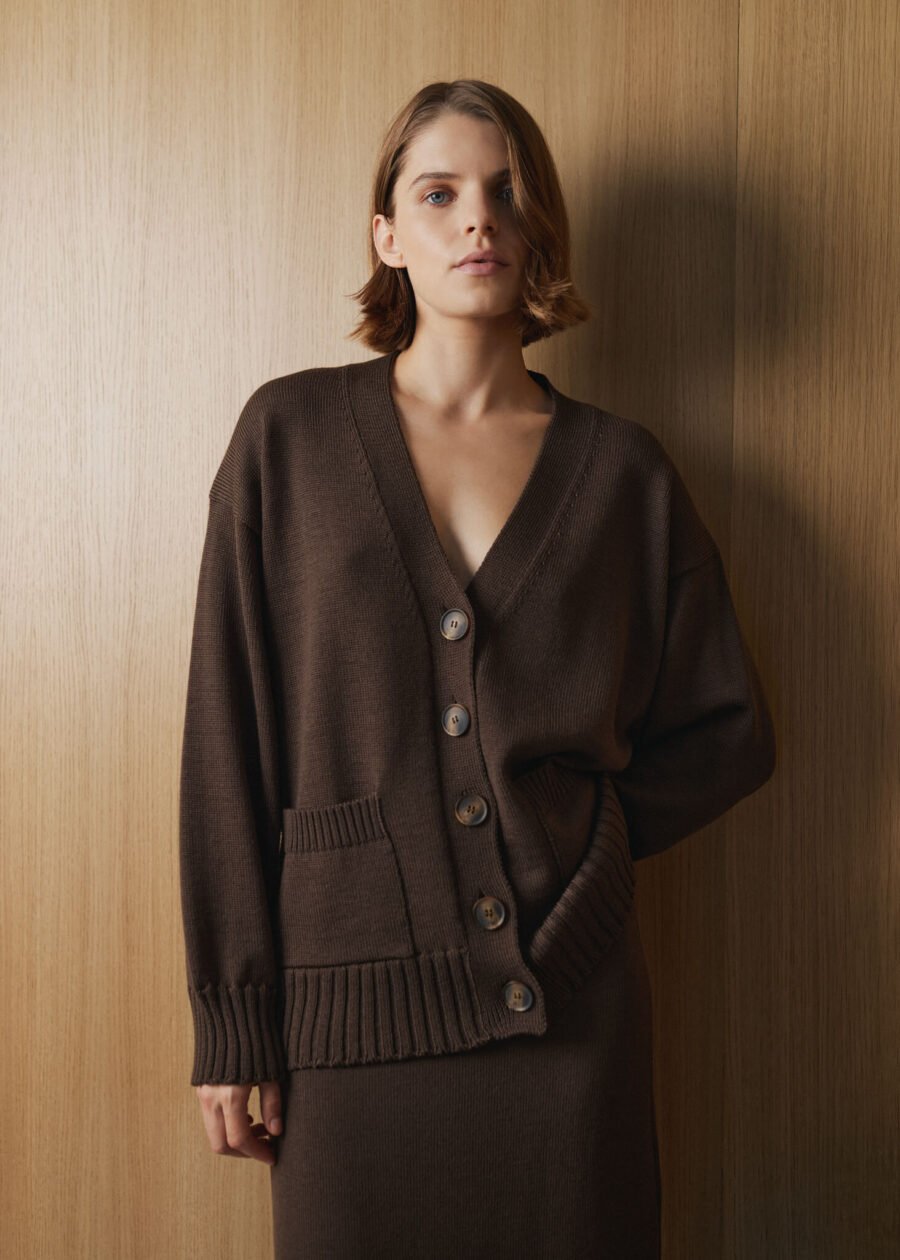 Merino Wool Button-Up Cardigan