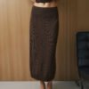 Merino Wool Knitted Midi Skirt