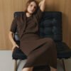MONALA_15428 Merino Wool Knitted Midi Skirt