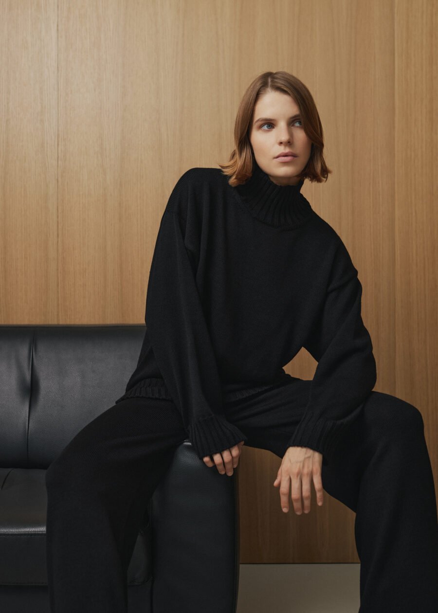 Merino Wool High Neck Sweater