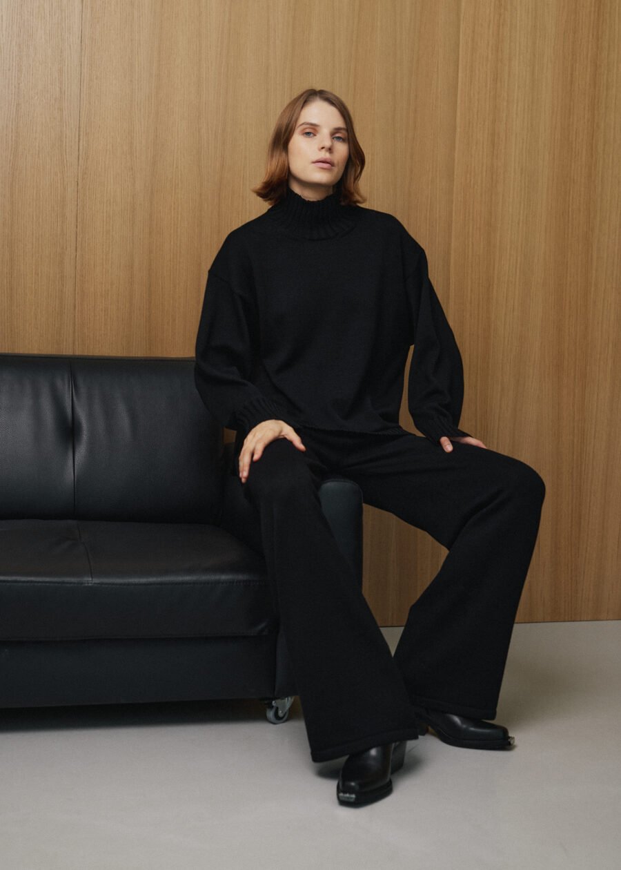 Merino Wool High Neck Sweater