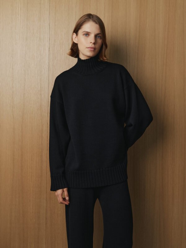 Merino Wool High Neck Sweater