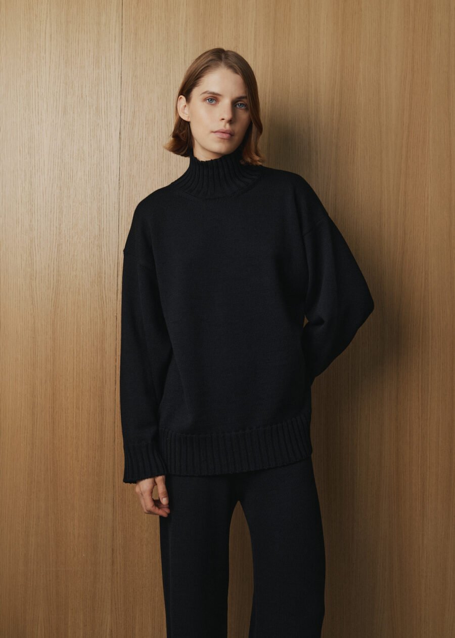 Merino Wool High Neck Sweater