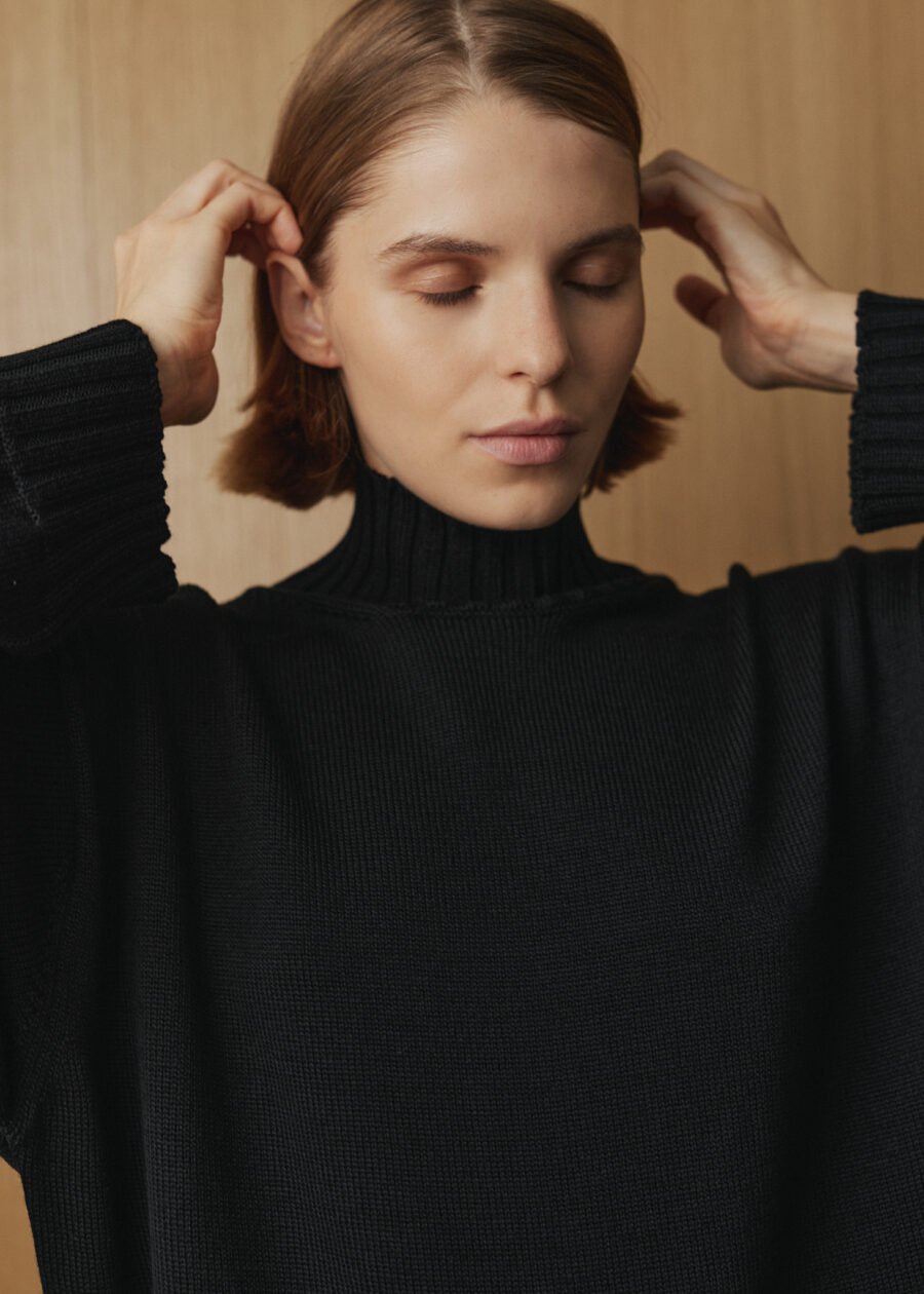 Merino Wool High Neck Sweater
