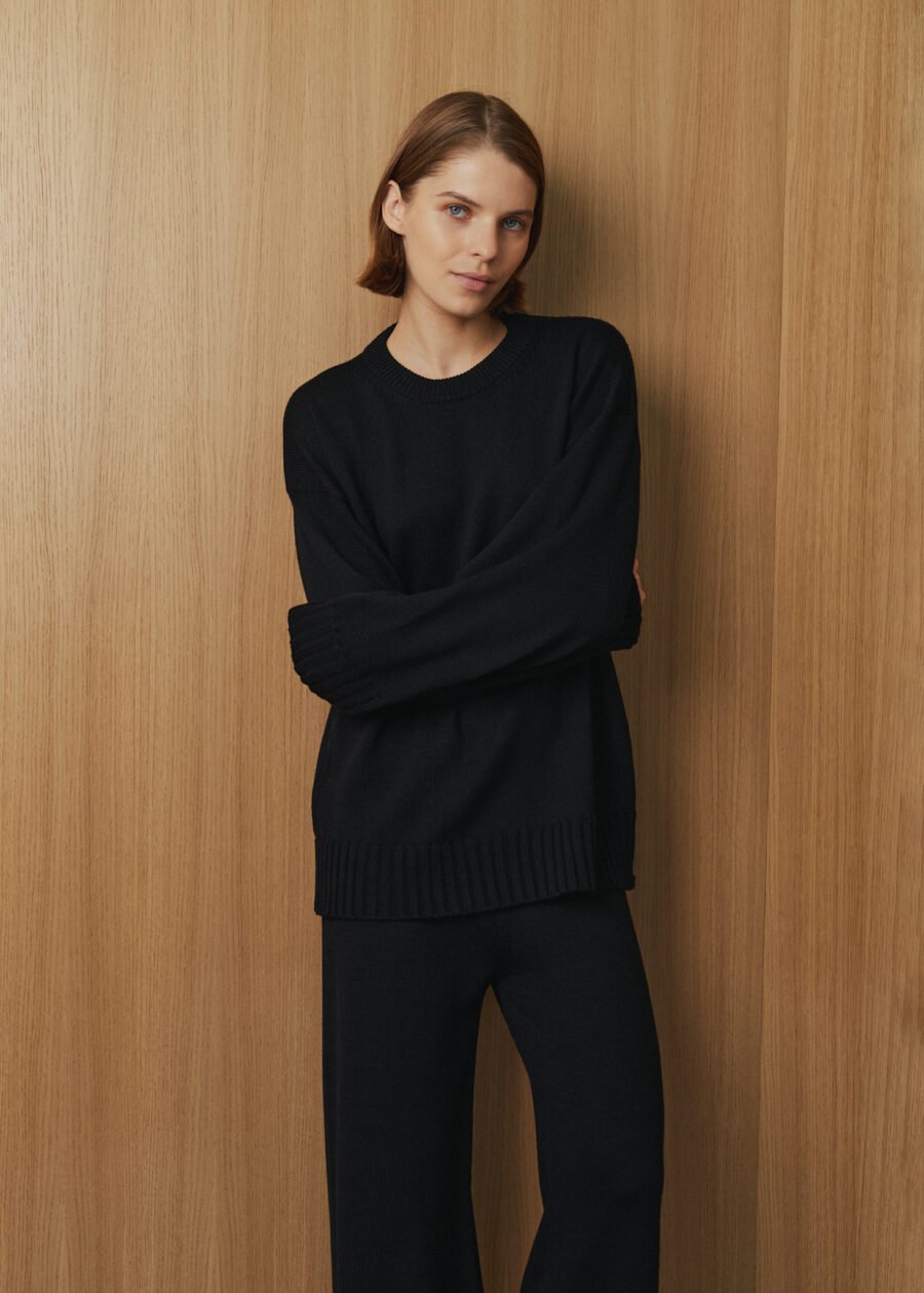 MONALA_15965 Merino Wool Crew Neck Sweater