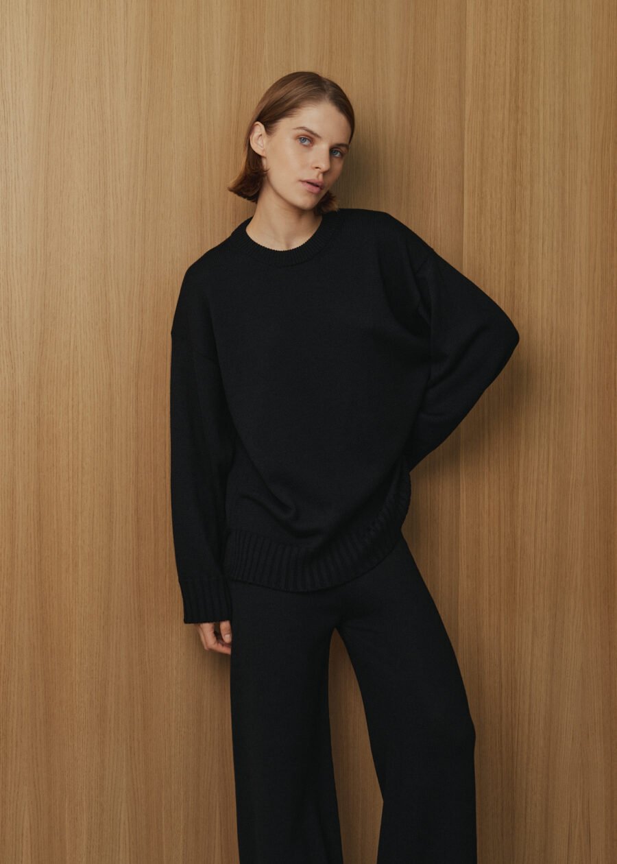 MONALA_15994 Merino Wool Crew Neck Sweater
