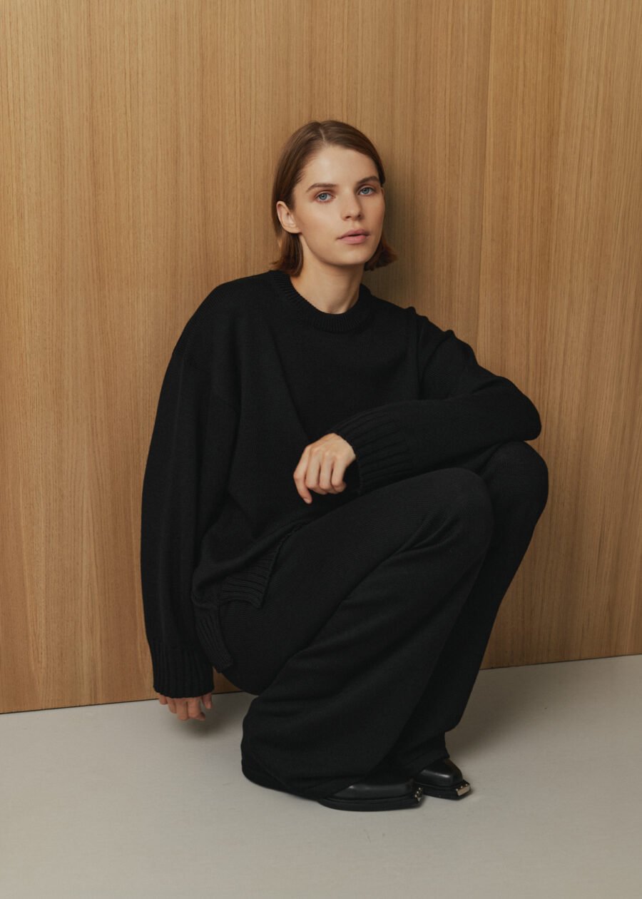 MONALA_16003 Merino Wool Crew Neck Sweater